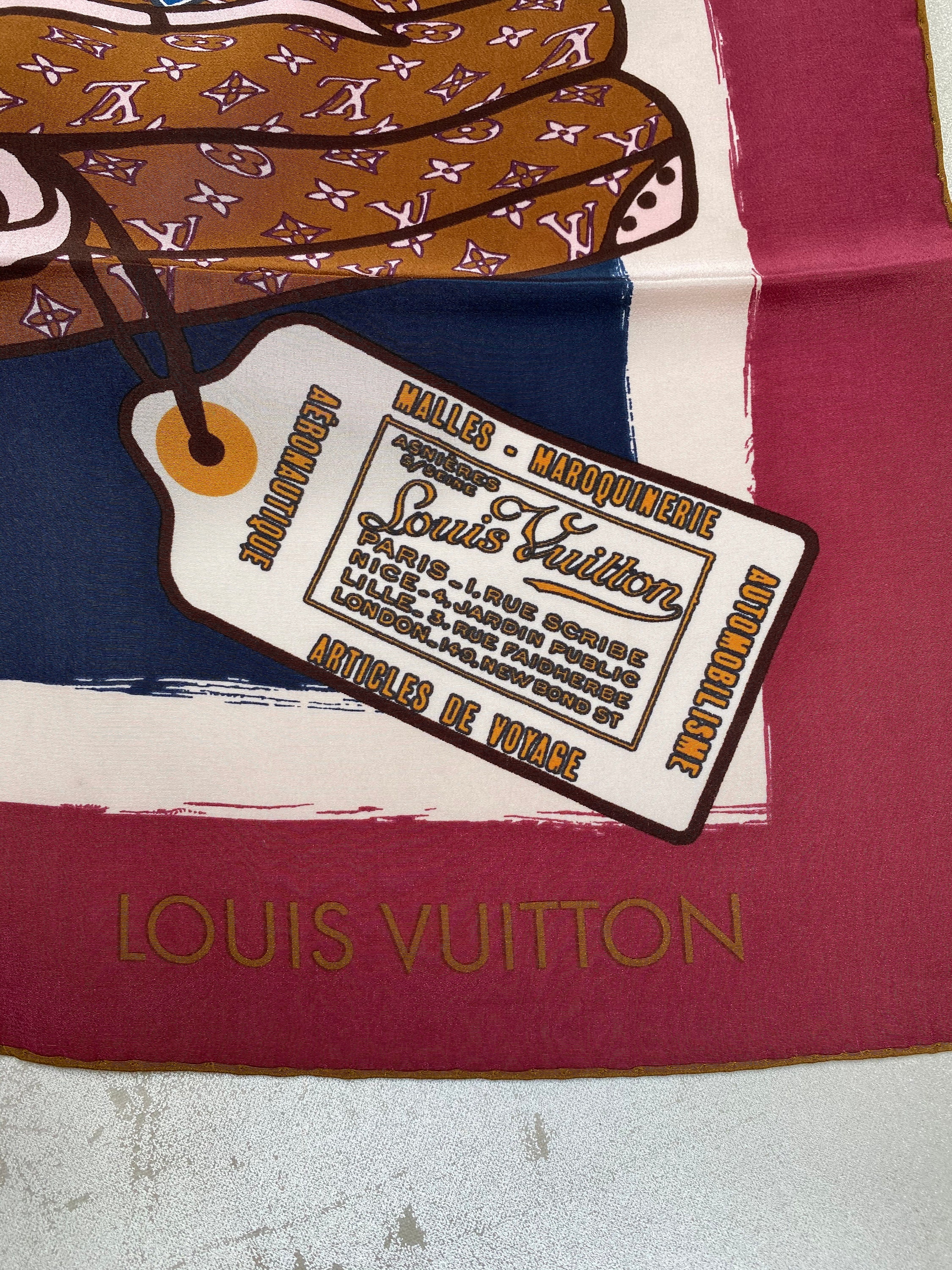Vintage LV Silk Shawl LV Vintage Foulard Large Carré Auténtico