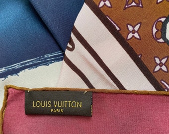 WagnPurr Shop Louis Vuitton Carre Stickers Silk Neckerchief- Multicolor