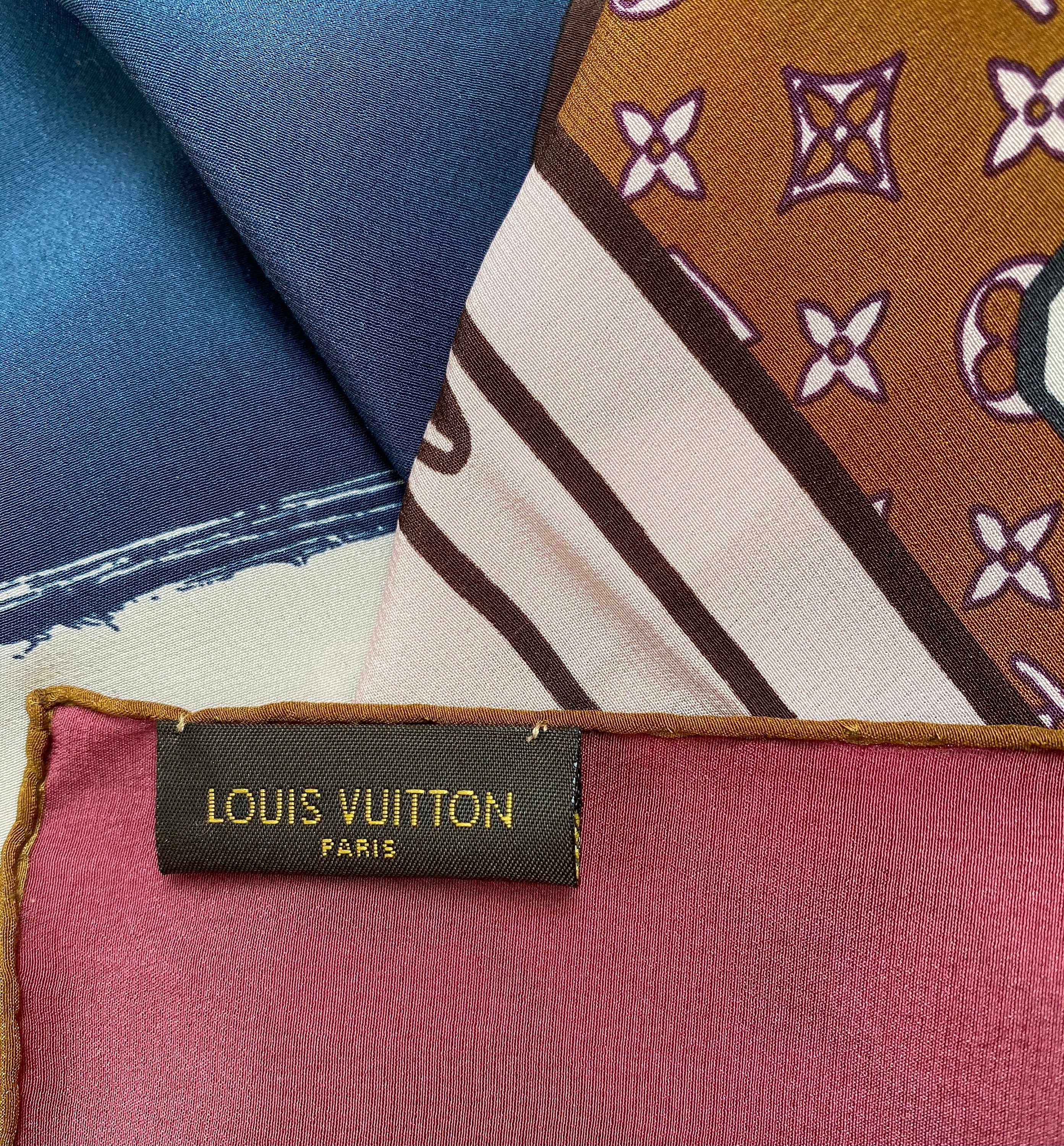 WagnPurr Shop Louis Vuitton Carre Stickers Silk Neckerchief- Multicolor