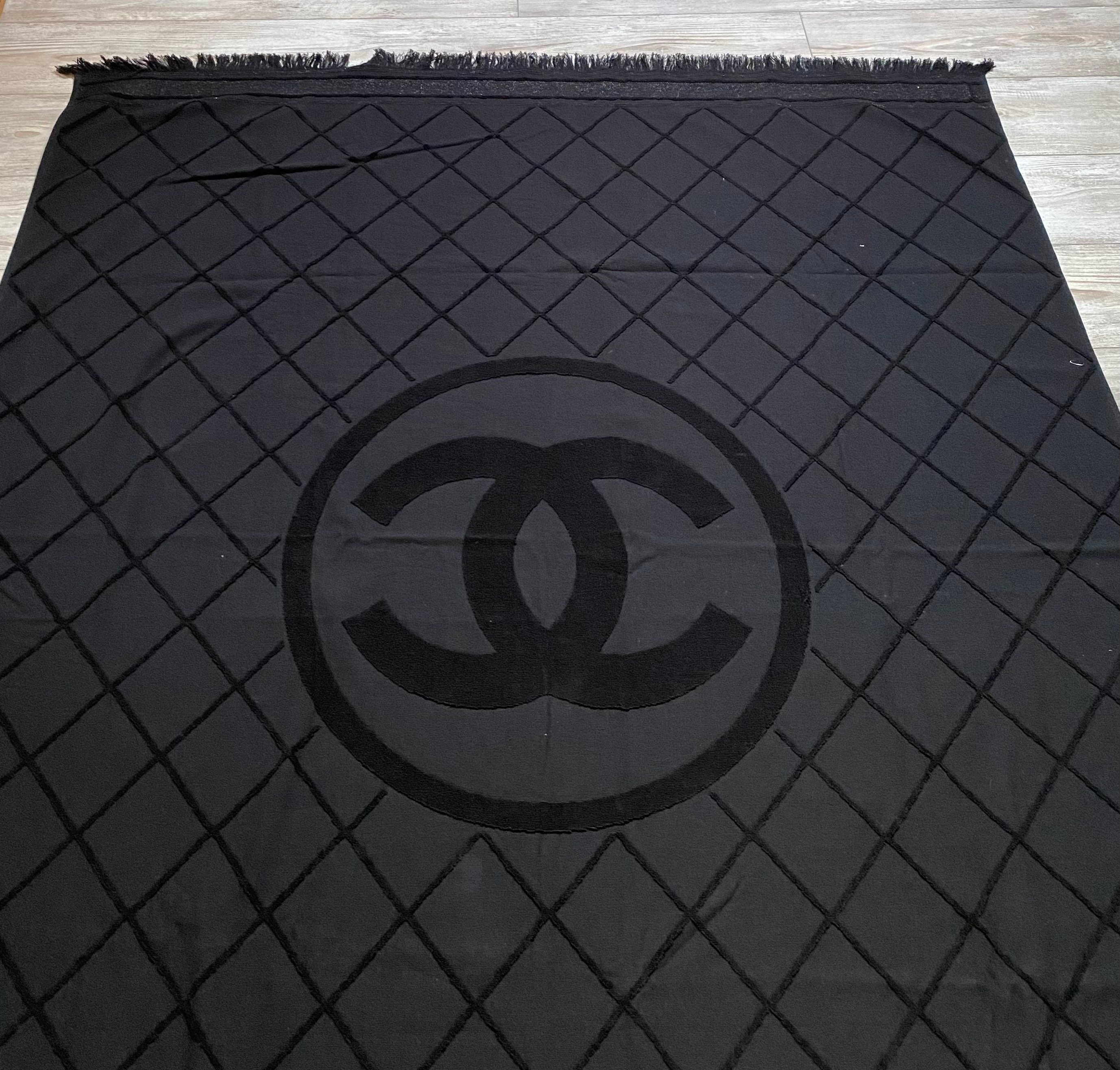 black and white coco chanel towels