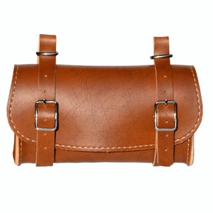 Rear Saddle Bike Bag. Bicycle pannier. Cycling storage. Vintage Style. Simil Leather. Color Honey. MADE in ITALY