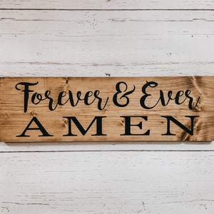 Forever & Ever Amen Rustic Wood Sign | Home Decor | Gift for Her | Christmas Gift Ideas