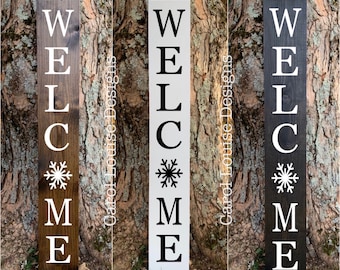 Snowflake Front Porch Sign | Welcome Porch Sign | Front Porch Decor | Entryway Decor | Winter Decor | Porch Signs Christmas | Gift for her