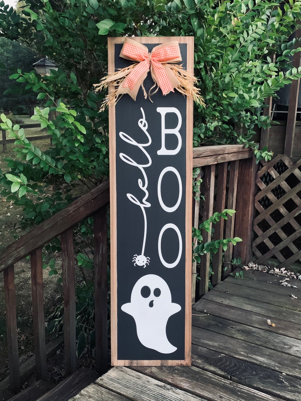 Four Foot Hello Boo Porch Sign | Halloween Decor | Fall Porch Leaner - Etsy