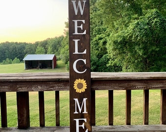 Sunflower Welcome Porch Sign | Sunflower Porch Leaner | Gift for Her