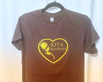 Iota Sweethearts with Heart and Rose T-shirt
