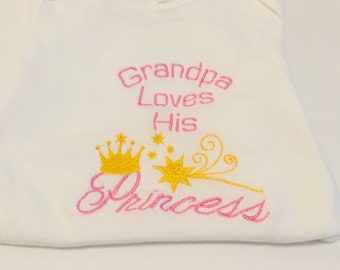 Onesie Baby-Grandpa Loves His Princess