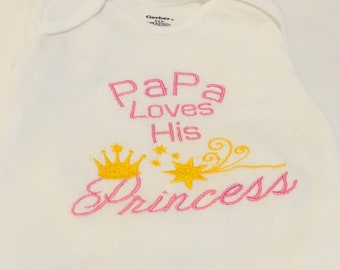 Onesie Baby Papa Loves His Princess