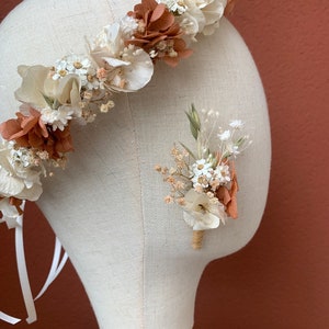 Head crown made of dried and preserved flowers - hair accessory - Wedding - Birthday - Baptism - Bridesmaid