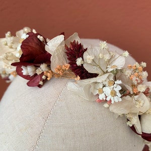 Head crown made of dried and preserved flowers - hair accessory - Wedding - Birthday - Baptism - Bridesmaid
