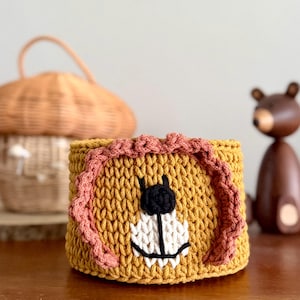 Lion King Basket: Handmade Recycled Cotton Nursery Storage