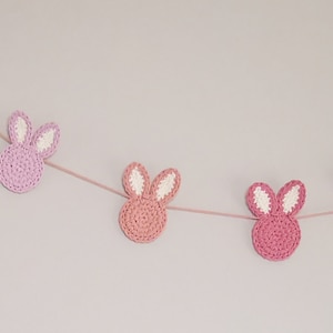 Crochet Bunny Garland: Recycled Cotton Easter Decor
