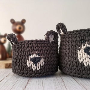 Bear Basket Crochet Kidful Handmade Gifts Cutee Nature Decorer Nature Gifte
