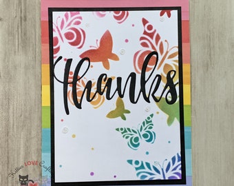Butterfly Thanks | Rainbow | Papercrafts | Cardmaking | Handmade