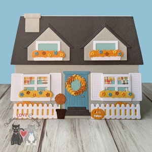 Herbst-Haus-Karte | Förmige Karte | Saisonales | Fröhlichen Herbst | Haus | Handgefertigt