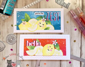 Mini Slimline Hello and Encouragement Cards (Lemon Theme)