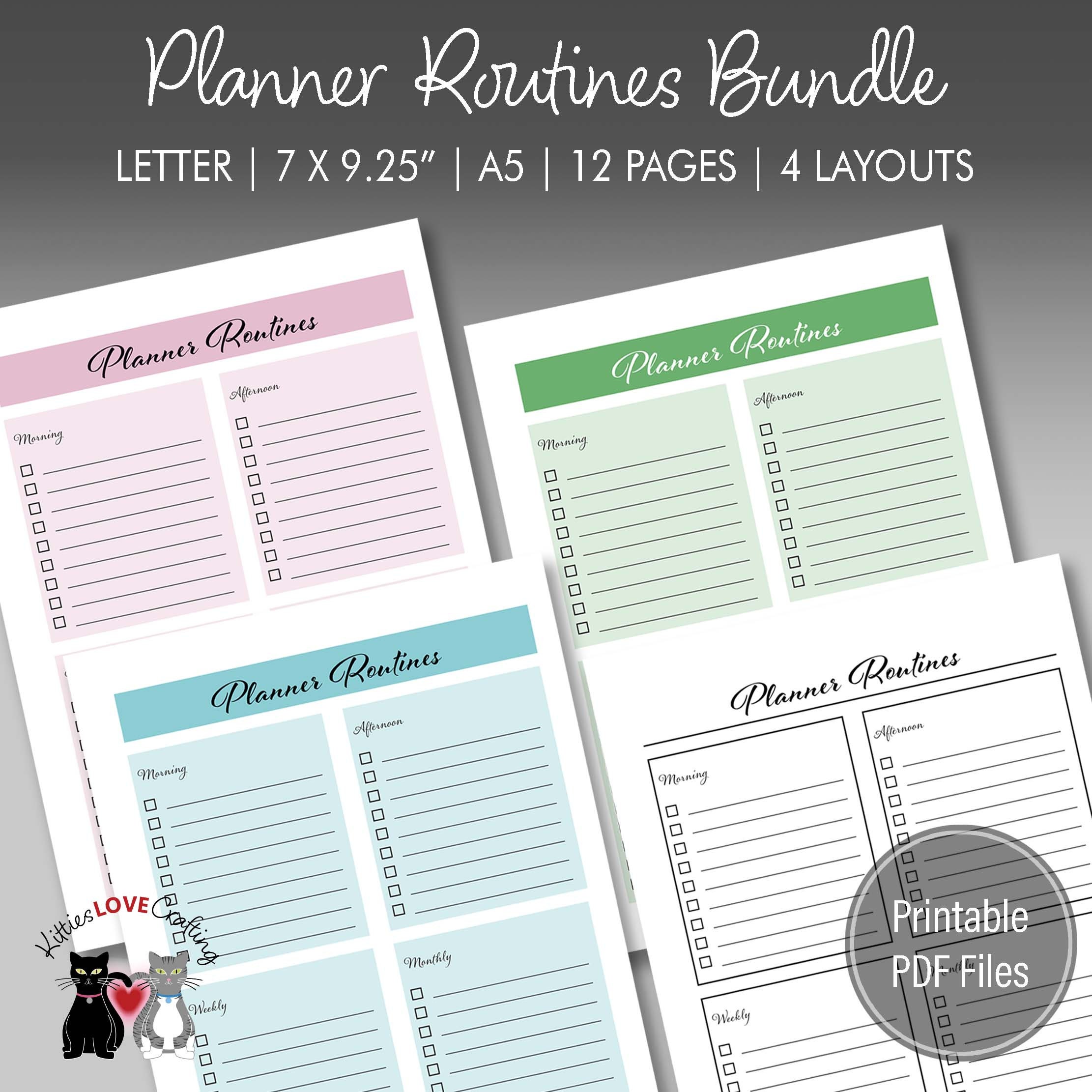Routine Inerts Planner Routines Bundle | Habit Tracker | Routines Tracker | HP Big ...