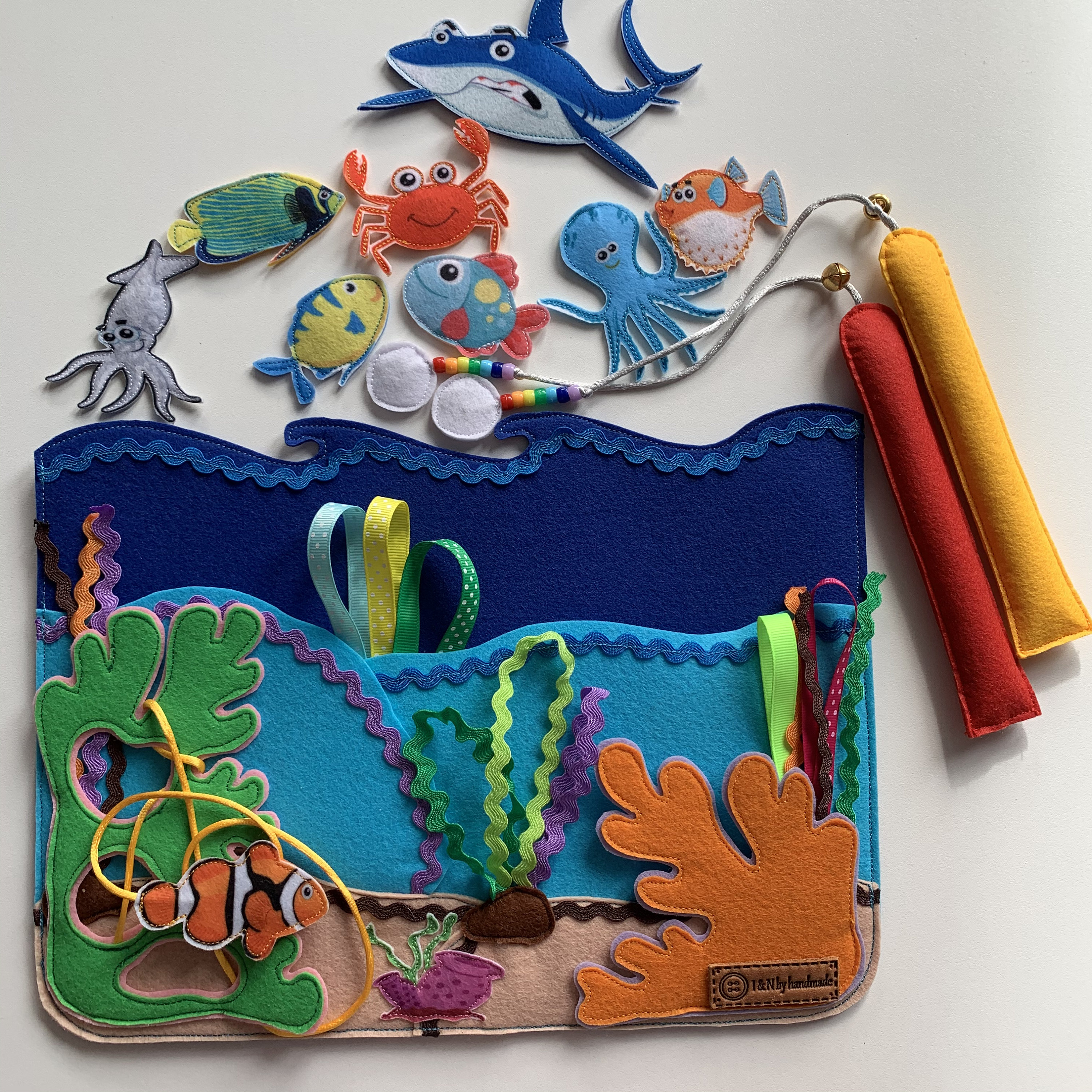 Handmade Magnetic Felt Fishing Game for Kids | Sea Animals Toy ...