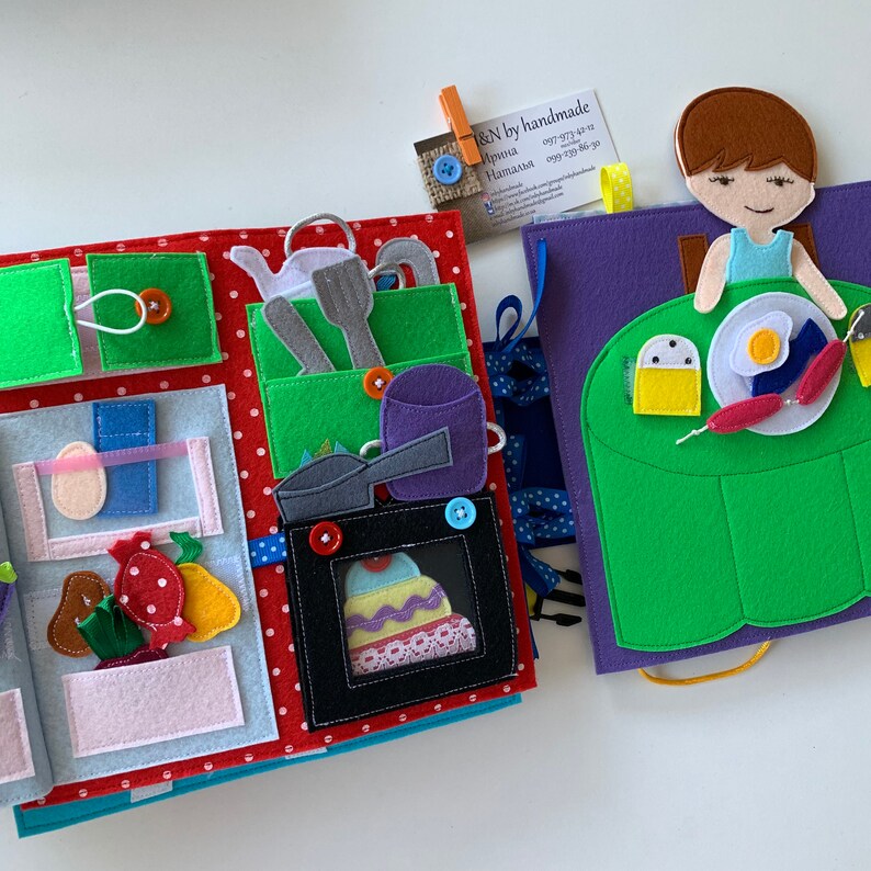 Felt Dollhouse Quiet Book Activity Busy Soft Personalized Etsy