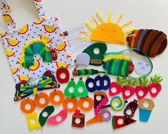 Felt Very Hungry Caterpillar Lacing Toy: Sensory Play Set