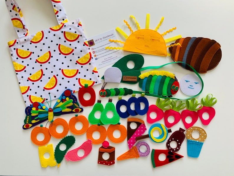 The Very Hungry Caterpillar Felt Lacing Toy: Handmade Soft Play Set image 3