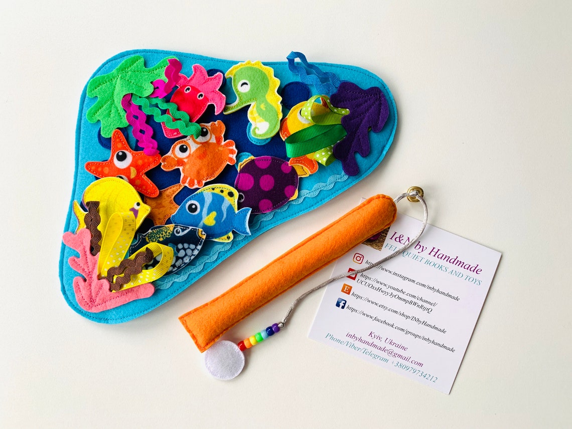 Felt Fishing Game Rod With Play Toy for Girl Etsy