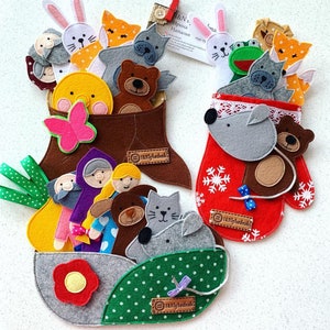 Felt Finger Puppets: Handmade Animal Toys, Fairytale Story Set
