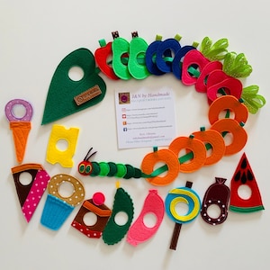 The Very Hungry Caterpillar Felt Lacing Toy: Handmade Soft Play Set