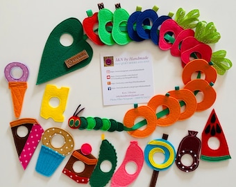 The Very Hungry Caterpillar Felt Lacing Toy: Handmade Soft Play Set