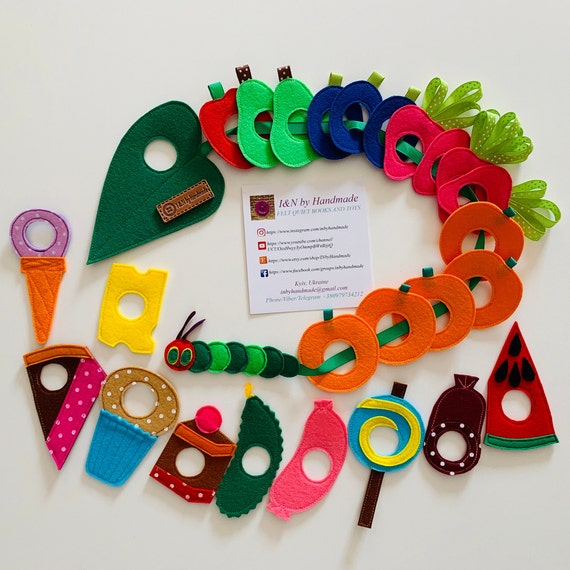 The Very Hungry Caterpillar Felt Lacing Toy: Handmade Soft Play Set