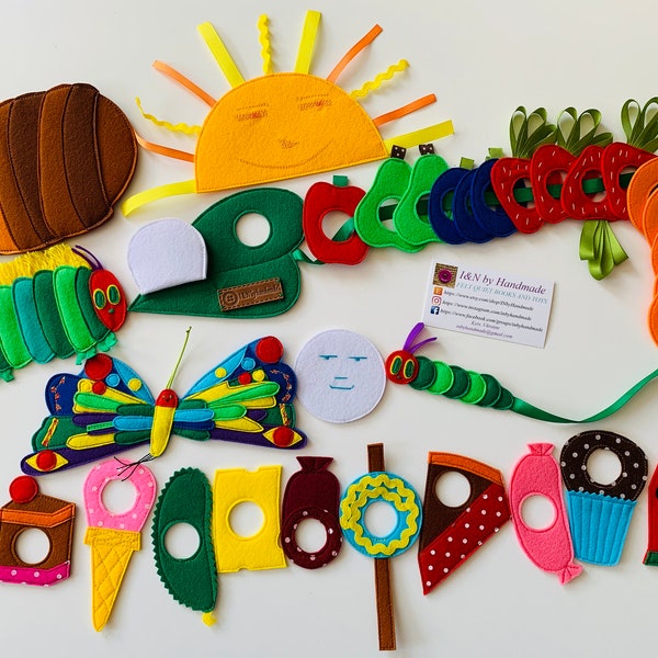 Felt Very Hungry Caterpillar story Lacing Toy Sensory Play Set