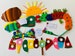 Felt Very Hungry Caterpillar lacing toy sensory interactive play fruits vegetables cakes butterfly cocoon developing game story with holes 