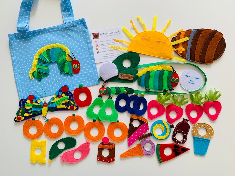 The Very Hungry Caterpillar Felt Lacing Toy: Handmade Soft Play Set image 4
