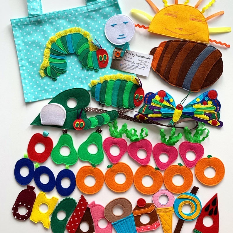The Very Hungry Caterpillar felt toy play for girl boy toddler Etsy