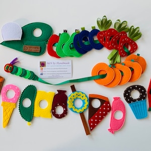 The Very Hungry Caterpillar Felt Lacing Toy: Handmade Soft Play Set image 2