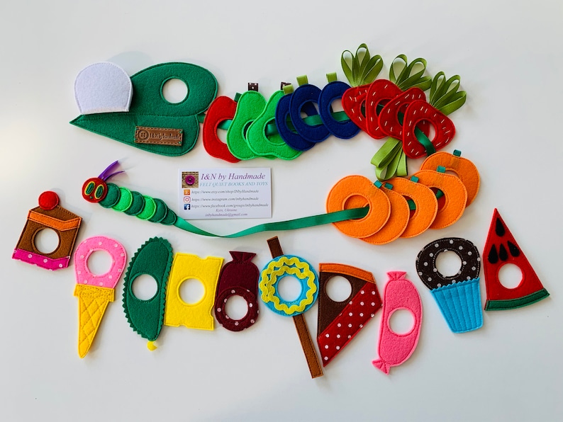 The Very Hungry Caterpillar Felt Lacing Toy: Handmade Soft Play Set image 2