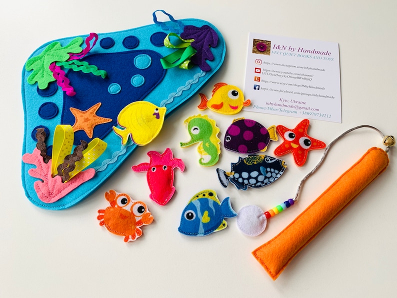 Felt Fishing Game Rod With Play Toy for Girl Etsy