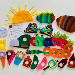 The Very Hungry Caterpillar Felt Lacing Toy: Handmade Soft Play Set Set without bag
