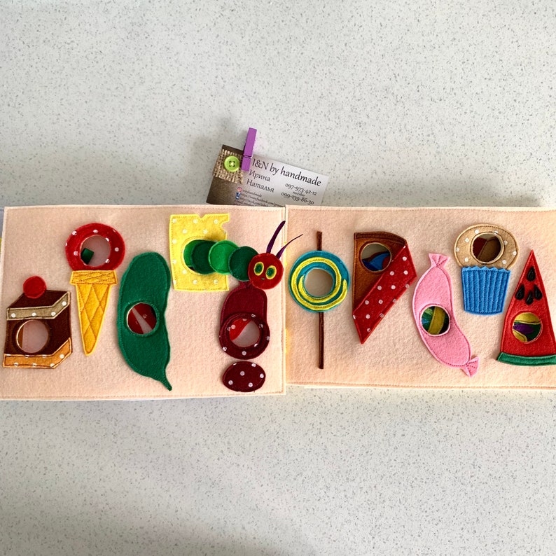 Felt Book Very Hungry Caterpillar Gift for birthday Gift for toddlers Felt fruits vegetables Quiet activity sensory toy and play