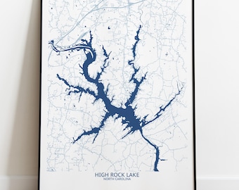 High Rock Lake Map - Pittsburgh Map Company