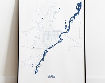 Ennis Montana Map - Pittsburgh Map Company