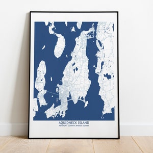 Aquidneck Island Rhode Island Map - Pittsburgh Map Company - Etsy
