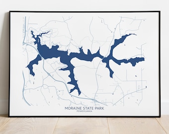 Moraine State Park / Lake Arthur Map - Pittsburgh Map Company