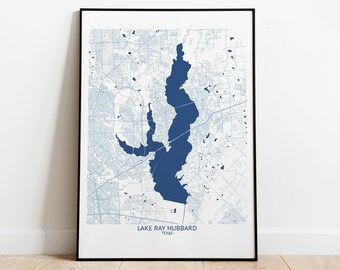 Lake Ray Hubbard Texas Map - Pittsburgh Map Company