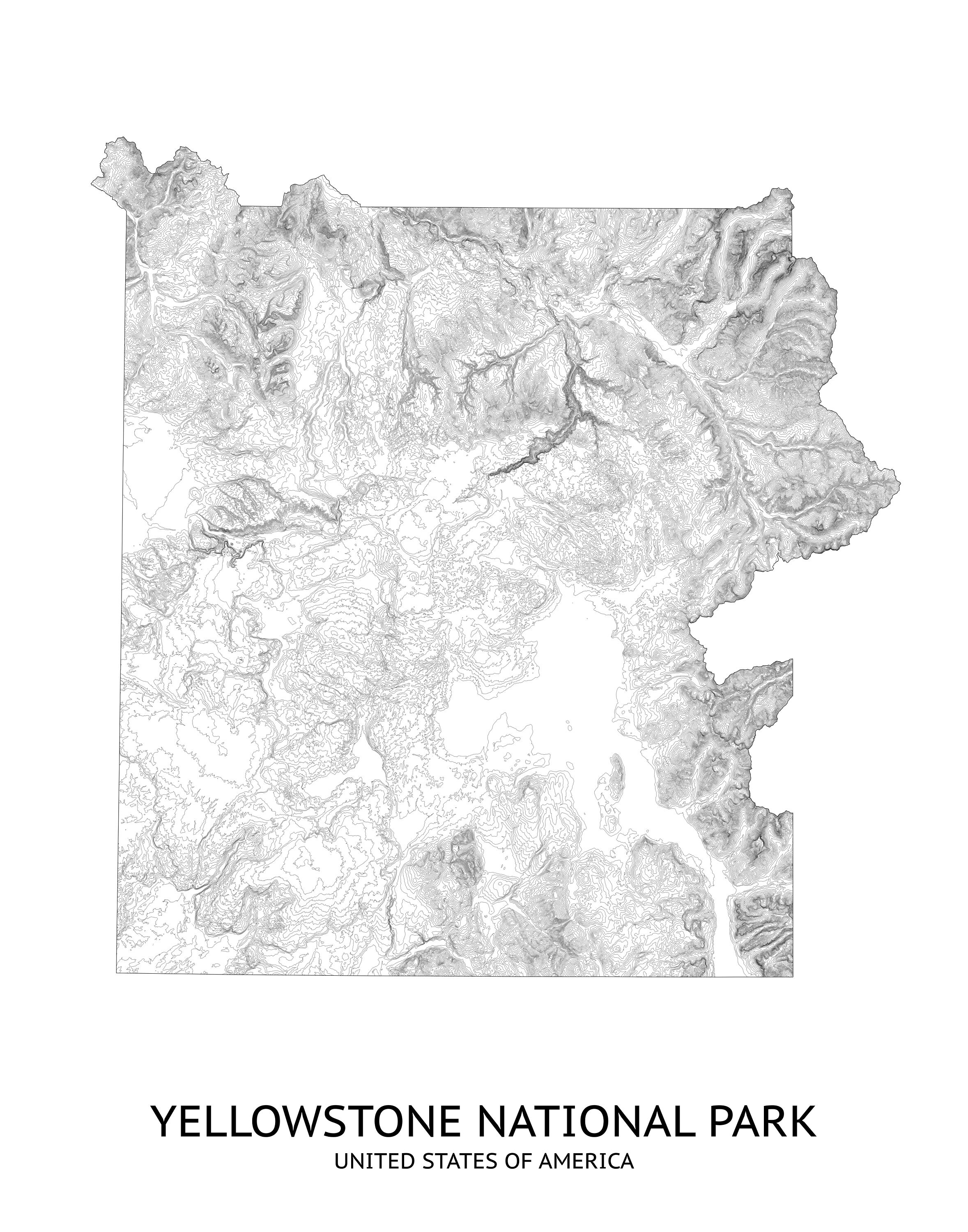 Yellowstone National Park Elevation Map Pittsburgh Map Company Etsy Il Mduv 