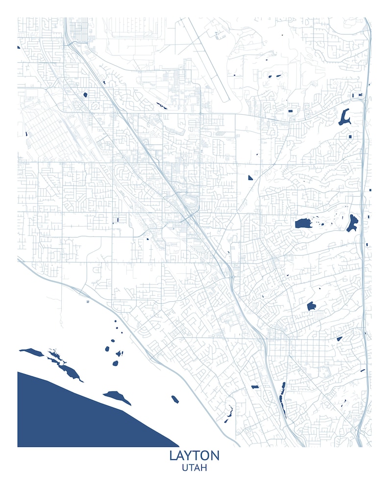 Layton Ut Map Layton Utah Map - Pittsburgh Map Company - Etsy
