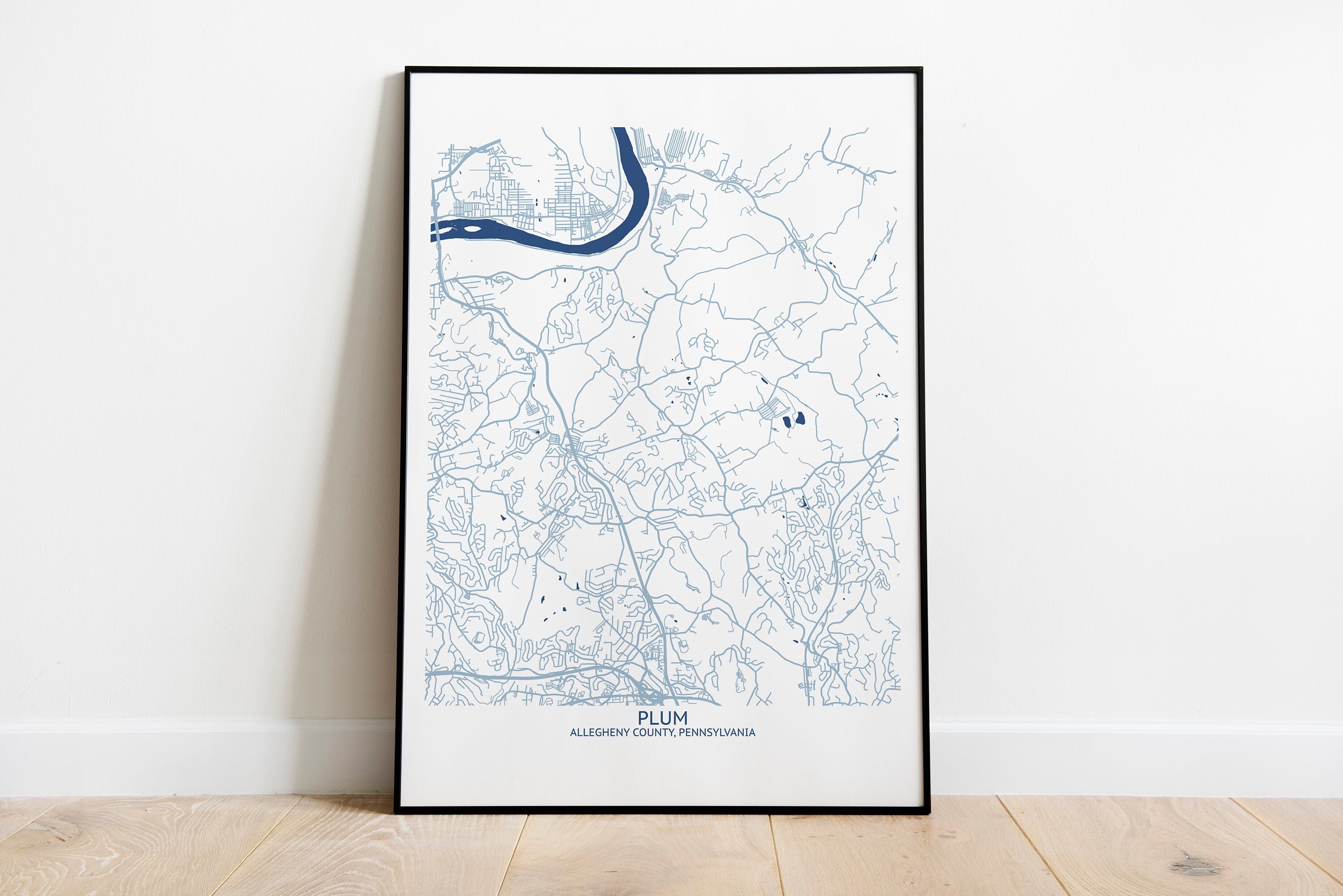 Plum PA Street Map Pittsburgh Map Company Etsy