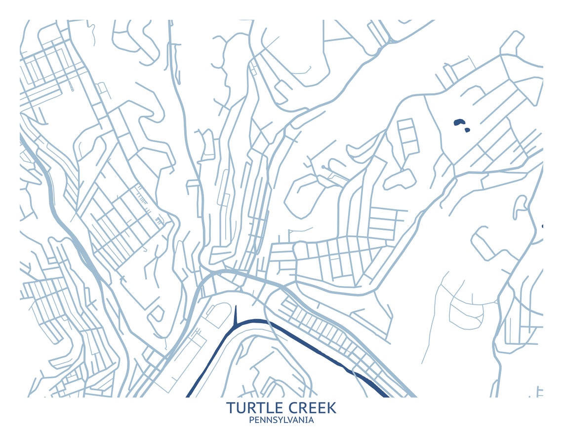 Turtle Creek PA Map Pittsburgh Map Company Etsy