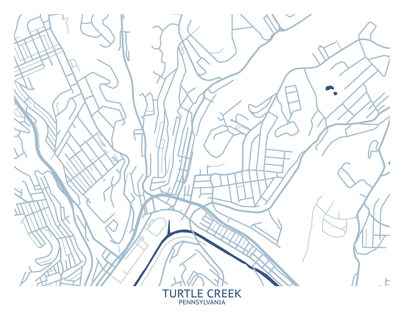 Turtle Creek PA Map Pittsburgh Map Company Etsy