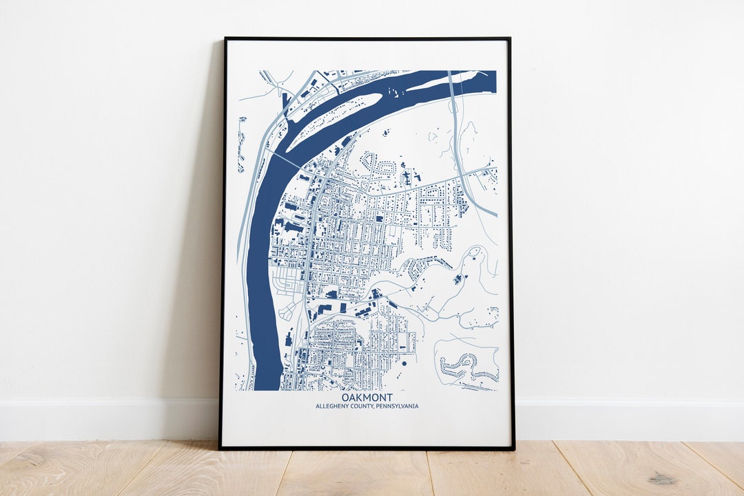 Oakmont PA Map Pittsburgh Map Company Etsy